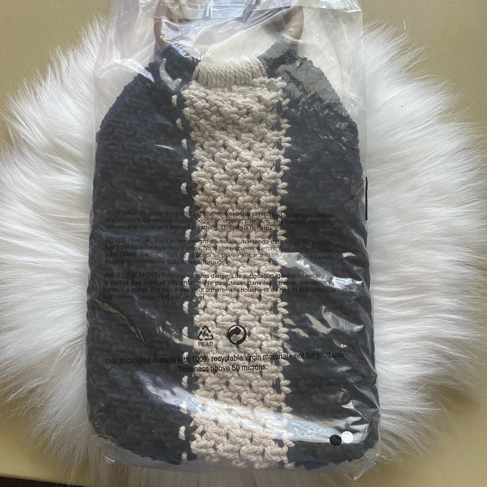 NWT Laude The Label Curateur The Gabby Macrame Off White & black - Picture 13 of 13
